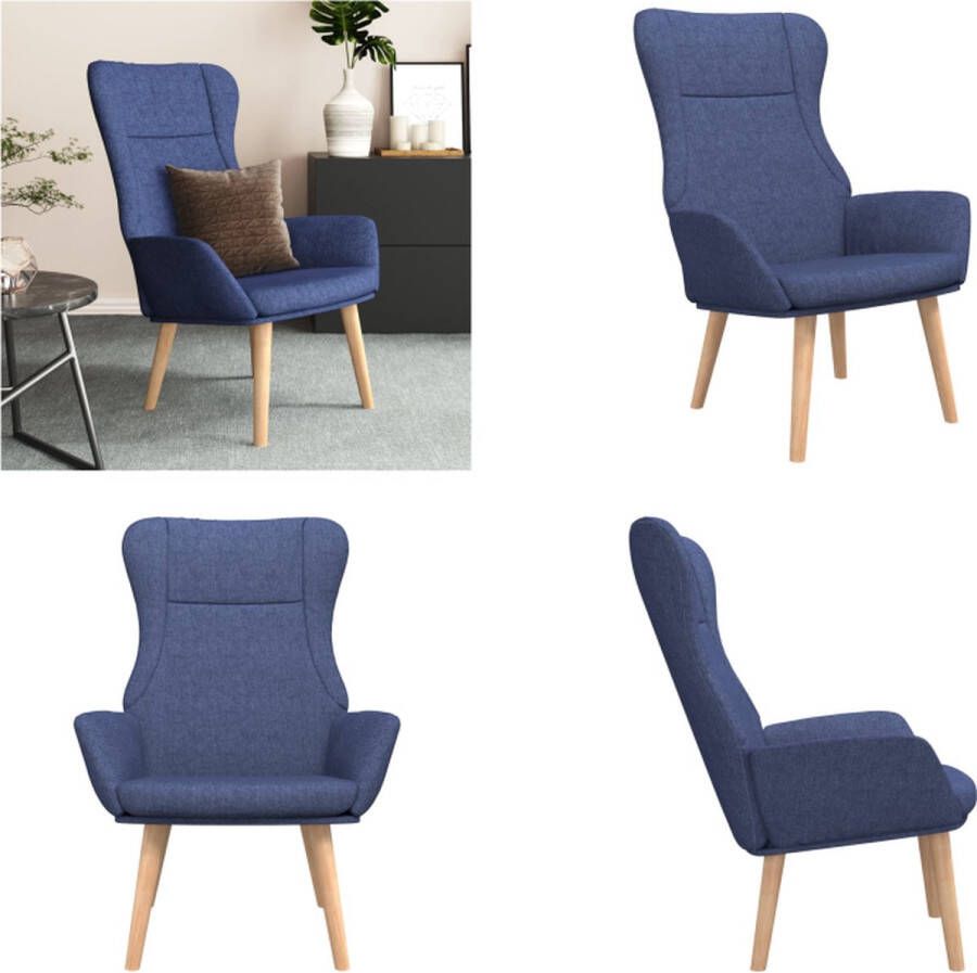 VidaXL Relaxstoel stof blauw Relaxstoel Relaxstoelen Fauteuil Relaxfauteuil