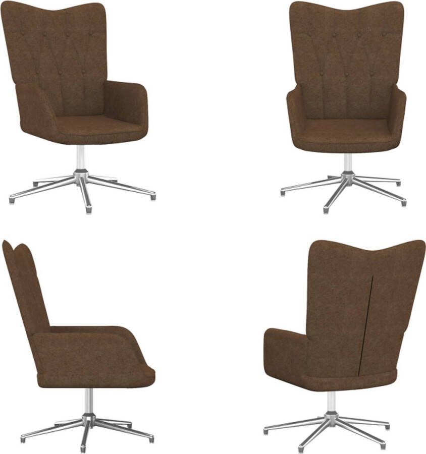 VidaXL Relaxstoel stof bruin Relaxstoel Relaxstoelen Fauteuil Fauteuils