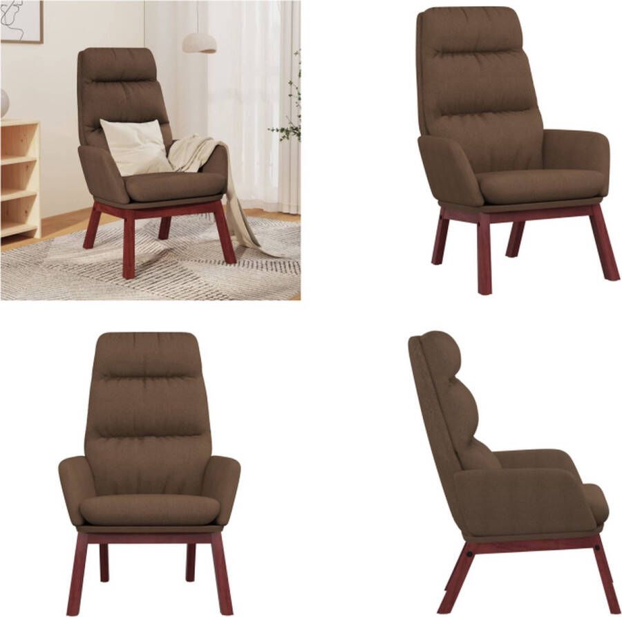 vidaXL Relaxstoel stof bruin Relaxstoel Relaxstoelen Fauteuil Relaxfauteuil