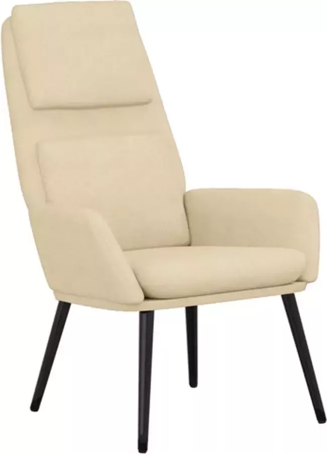 VidaXL Relaxstoel stof crèmekleurig - Foto 2