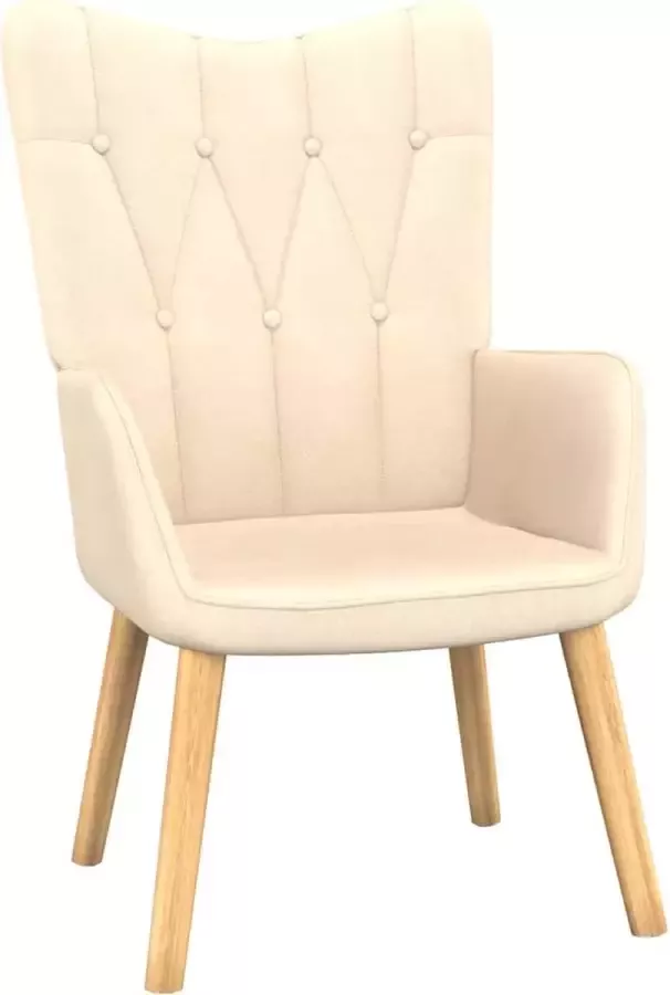 VidaXL Relaxstoel stof crèmekleurig - Foto 2