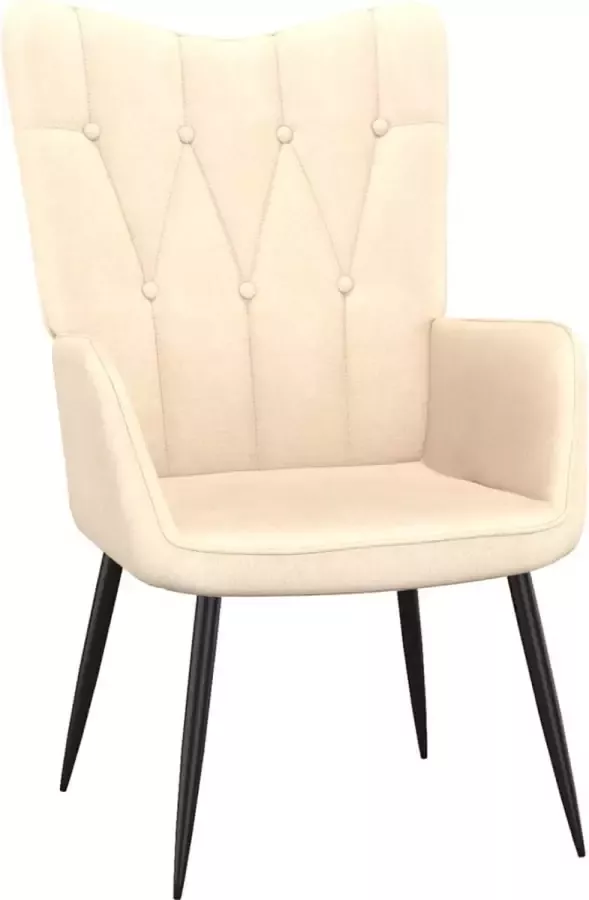 VidaXL Relaxstoel stof crèmekleurig - Foto 2