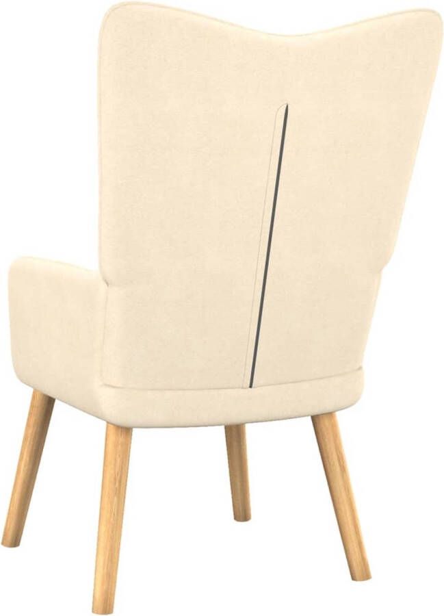 VidaXL Relaxstoel stof crèmekleurig