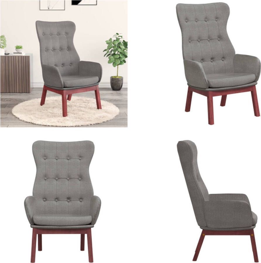 VidaXL Relaxstoel stof lichtgrijs Relaxstoel Relaxstoelen Fauteuil Relaxfauteuil