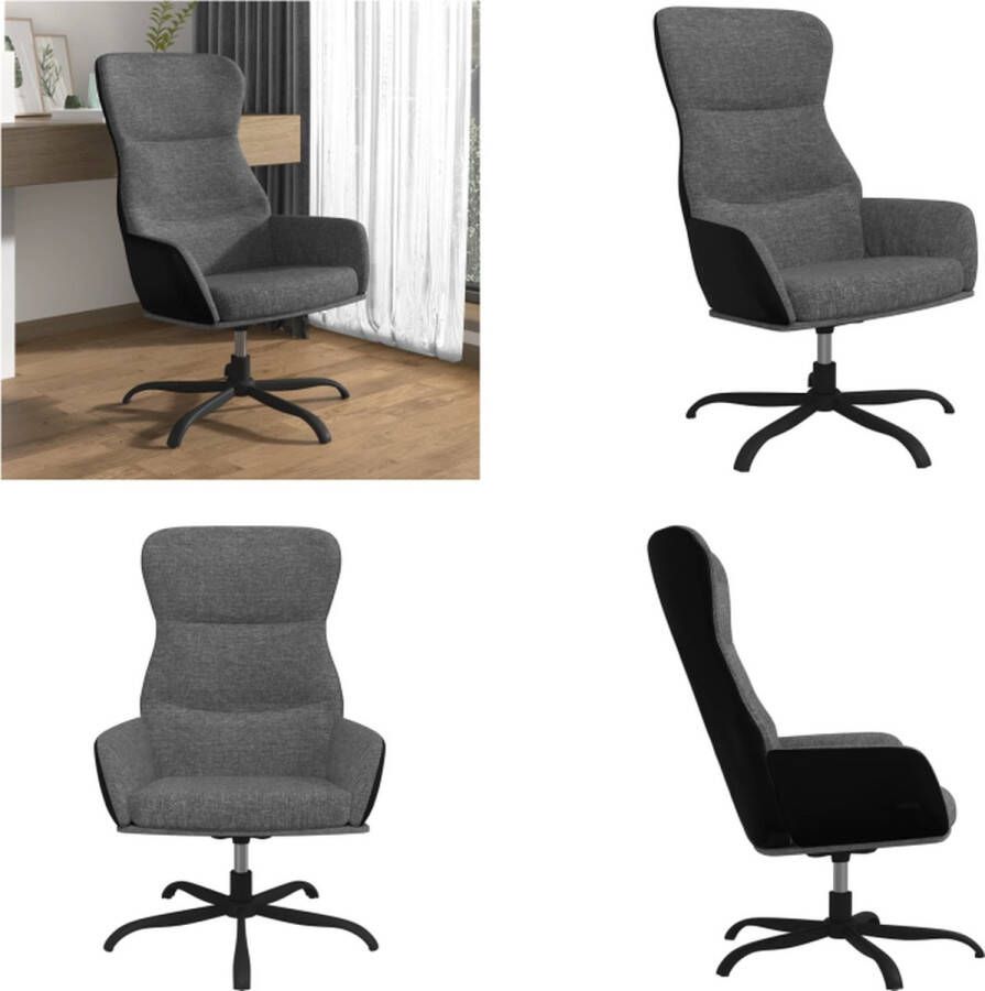 VidaXL Relaxstoel stof lichtgrijs Relaxstoel Relaxstoelen Fauteuil Relaxfauteuil