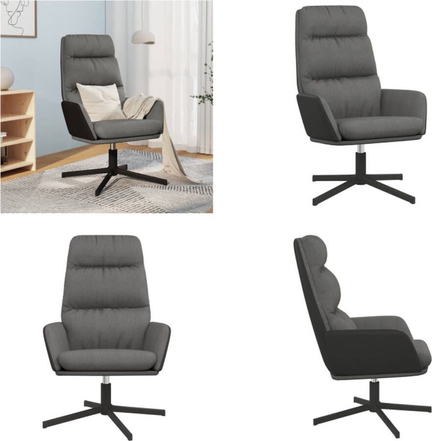 VidaXL Relaxstoel stof lichtgrijs Relaxstoel Relaxstoelen Fauteuil Relaxfauteuil