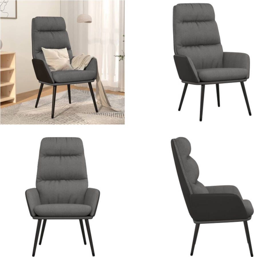 VidaXL Relaxstoel stof lichtgrijs Relaxstoel Relaxstoelen Fauteuil Relaxfauteuil