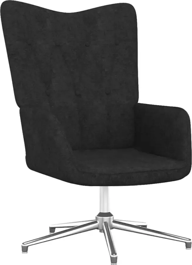 VidaXL Relaxstoel stof zwart