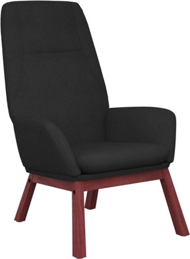 VidaXL Relaxstoel Stof Zwart Comfort en Design Relaxstoel Fauteuils Lounge Chair Tuinstoel Zwarte Relaxstoel Comfortabele Stoel Buitenstoel Binnenstoel Designstoel Moderne Stoel Stapelbare Stoel - Foto 3