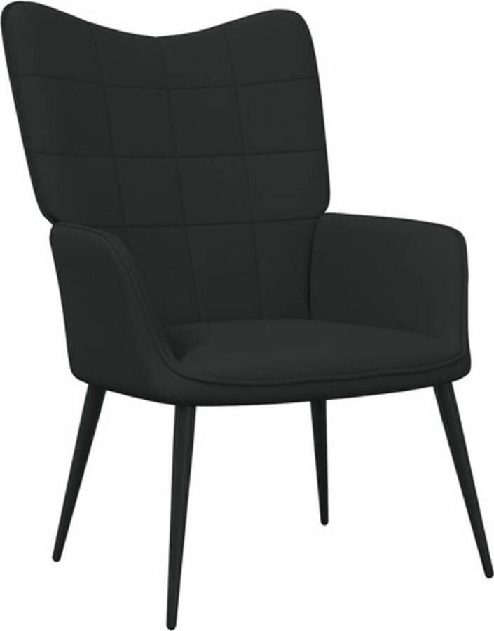 VidaXL Relaxstoel Stof Zwart Draaibaar Ergonomisch Relaxstoel Fauteuils Zwarte Stoffen Meubels Comfortabele Stoel Lounge Stoel - Foto 2