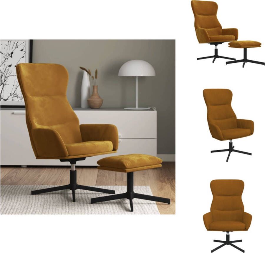 vidaXL Relaxstoel Velvet Bruin 70x77x94 cm Comfortabel en Stabiel Fauteuil