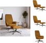 VidaXL Relaxstoel Velvet Bruin 70x77x94 cm Met voetenbank Fauteuil - Thumbnail 1