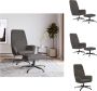 VidaXL Relaxstoel Velvet Donkergrijs 70 x 77 x 94 cm 360 graden draaibaar Fauteuil - Thumbnail 1