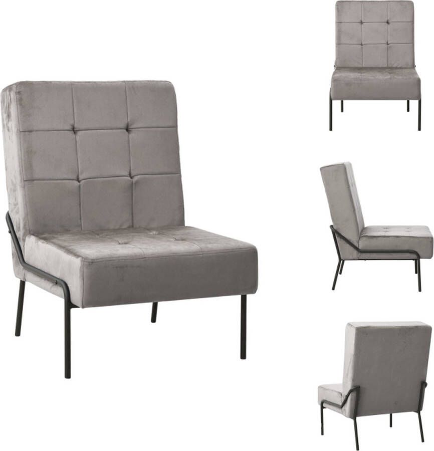 VidaXL Relaxstoel Relaxstoelen Fauteuil Fauteuils Relaxstoel 65x79x87 cm fluweel lichtgrijs - Foto 2
