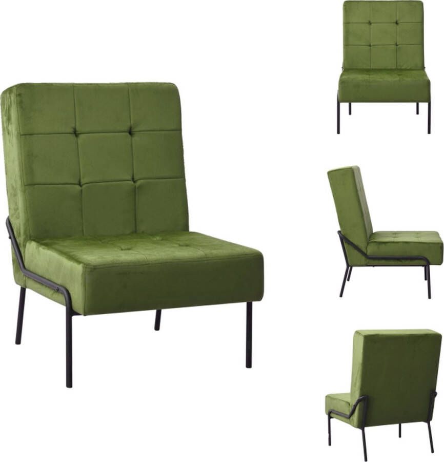 VidaXL Relaxstoel Woonkamerstoel 65x79x87cm Lichtgroen Zwart Fauteuil