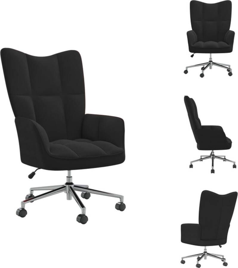 vidaXL Relaxstoel Woonkamerstoel Zwart 61.5 x 69 x (94.5 102) cm Verstelbaar Fauteuil