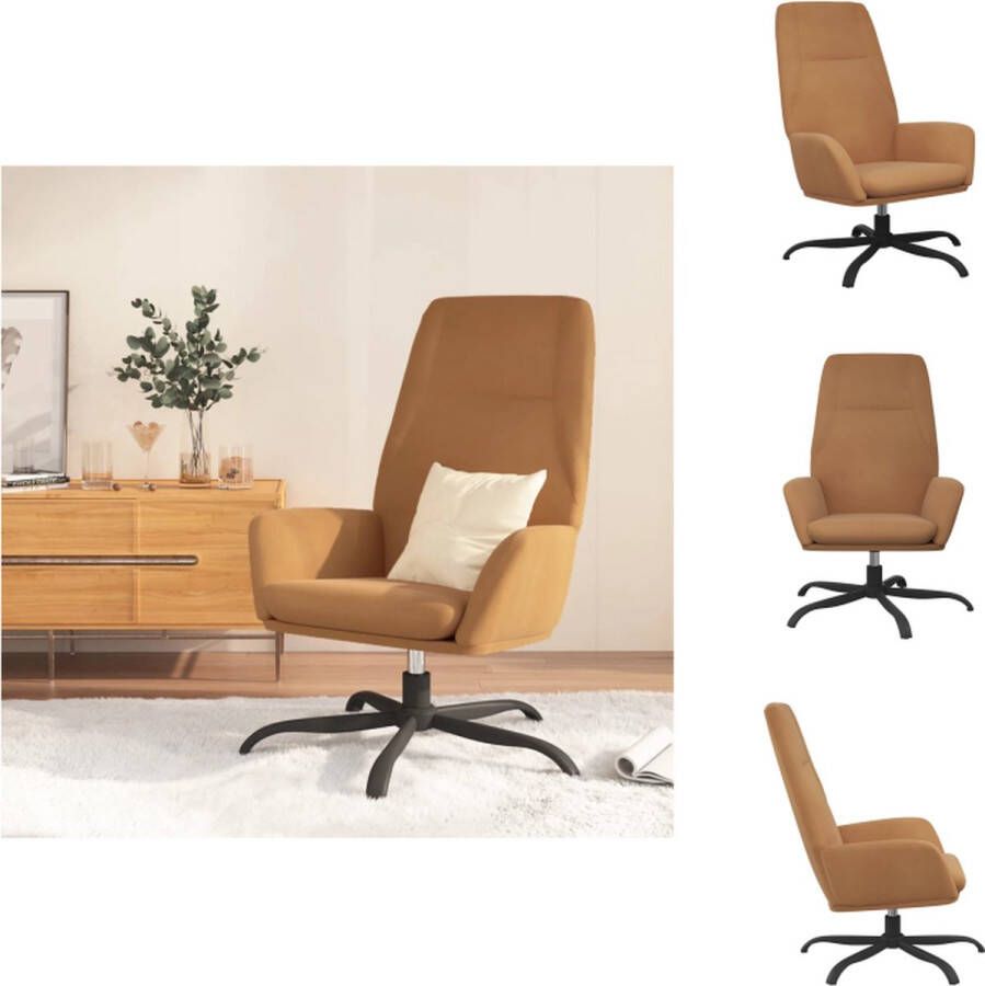 VidaXL Relaxstoel Xavier Taupe 70 x 77 x 94 cm Kunstsuède Fauteuil