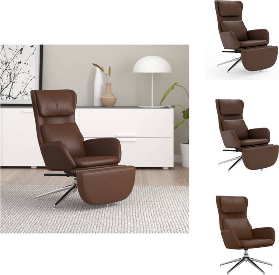VidaXL Relaxstoelen Glanzend Bruin 70x77x98 cm Comfortabele Stoelen met Voetenbank Fauteuil