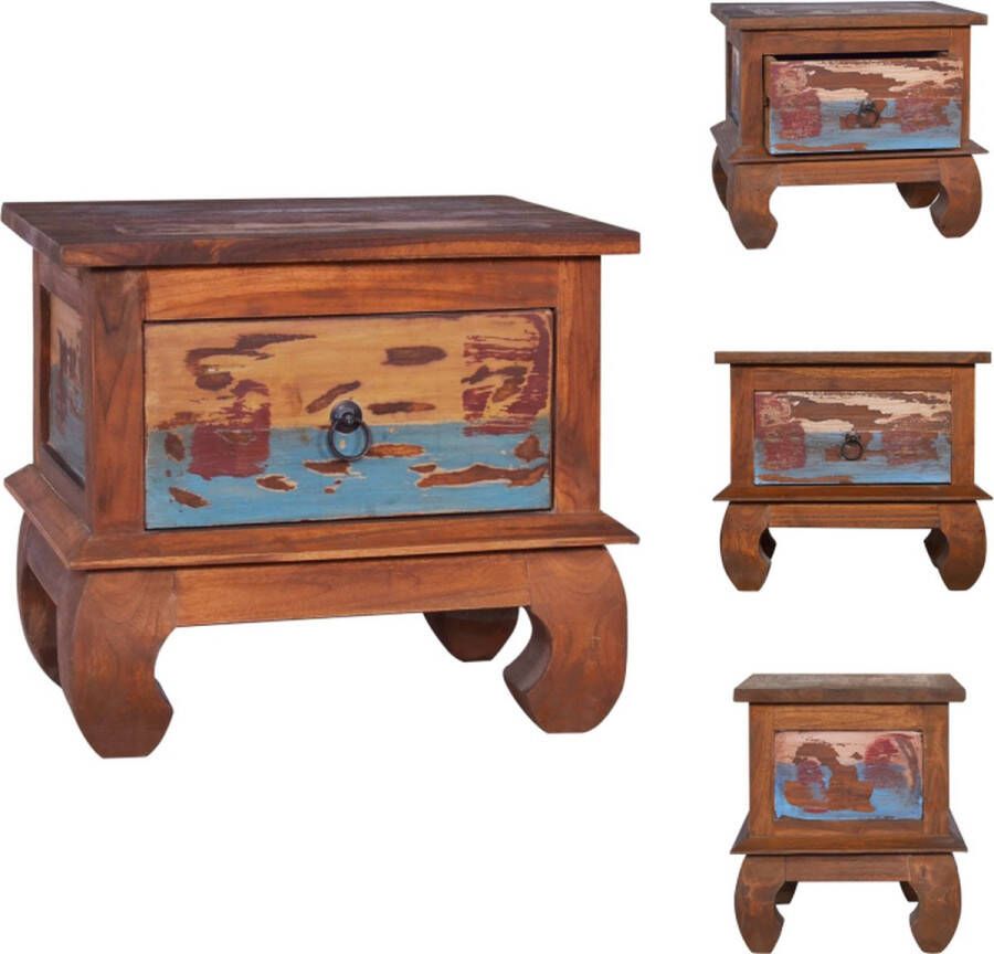 VidaXL Nachtkastje Nachtkastjes Slaapkamerkastje Slaapkamerkastjes Nachtkastje 45x35x40 cm gerecycled teakhout