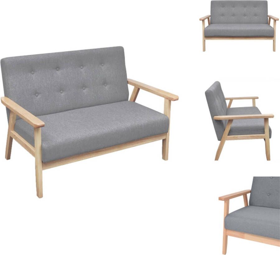 VidaXL Retro Sofa Lichtgrijs 113.5 x 67 x 73.5 cm Houten frame Bank