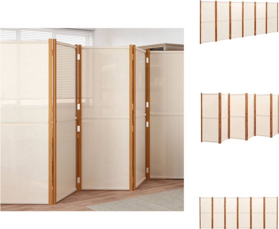 vidaXL Room Divider Acaciahout 420 x 180 cm crèmewit Kamerscherm