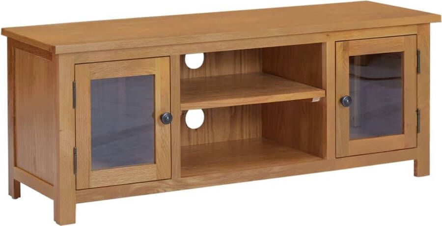 VidaXL Tv-meubel Tv-meubels Tv Meubel Tv Meubels Tv-meubel 110x35x44 cm massief eikenhout - Foto 3