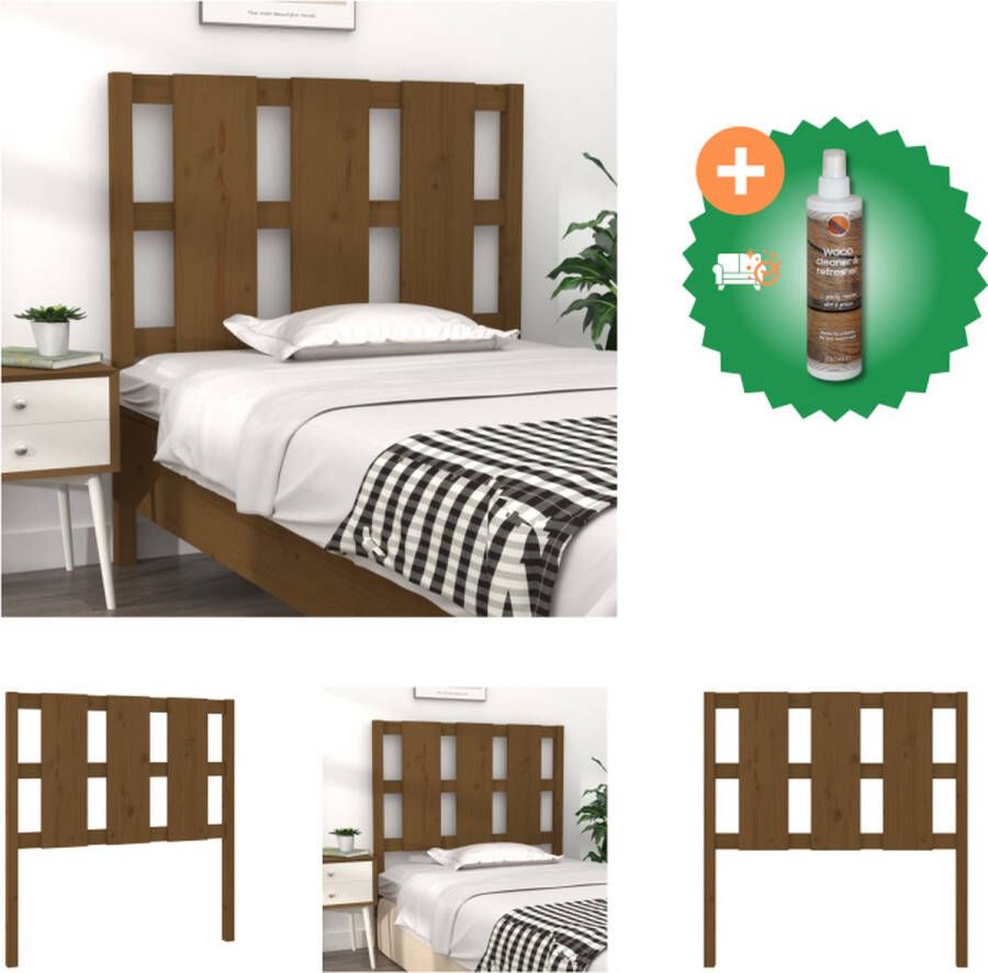 VidaXL Houten Hoofdeinde Rustieke Charme Hoofdbord 105.5 x 4 x 100 cm Kleur- Honingbruin Bedonderdeel Inclusief Houtreiniger en verfrisser - Foto 7