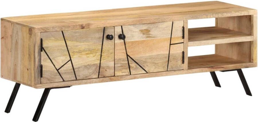 vidaXL Rustiek Massief Mangohouten TV-Meubel Duurzaam en Uniek 110 x 30 x 40 cm Opbergruimte