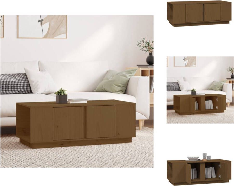 VidaXL Salontafel Salontafels Tafel Bijzettafel Salontafel 110x50x40 cm massief grenenhout honingbruin