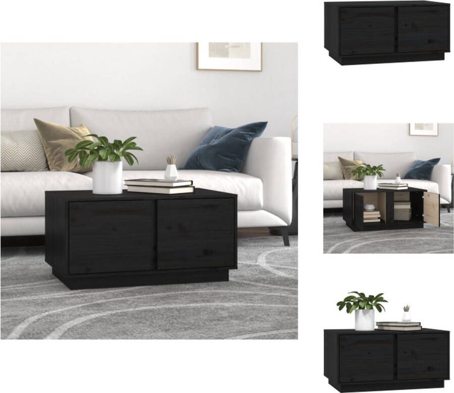 VidaXL Salontafel Salontafels Tafel Bijzettafel Salontafel 80x50x40 cm massief grenenhout zwart - Foto 2