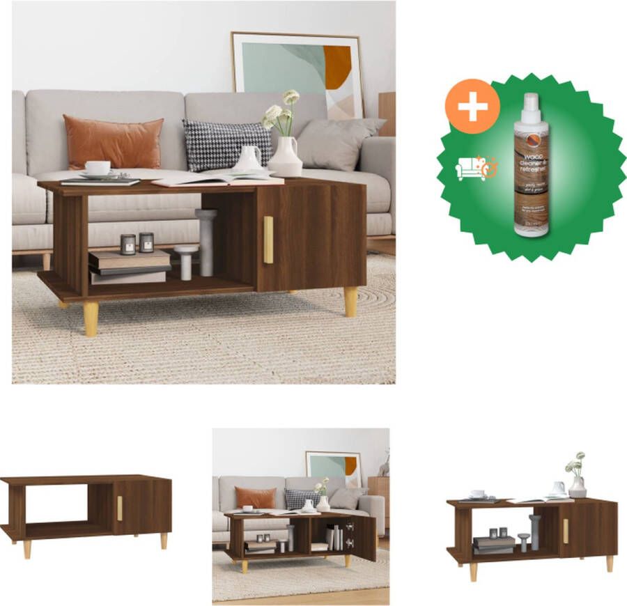 VidaXL Salontafel Moderne salontafel 90 x 50 x 40 cm Ken- Stevig bewerkt hout Tafel Inclusief Houtreiniger en verfrisser
