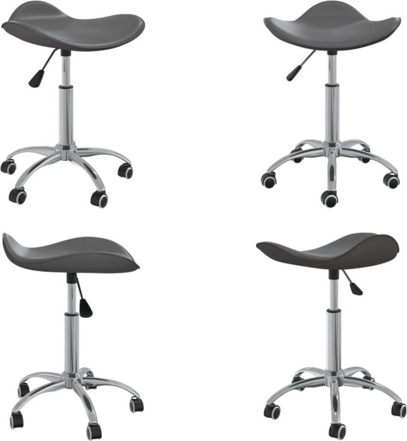 VidaXL Salonkruk kunstleer grijs Spakruk Spakrukken Kruk Krukken