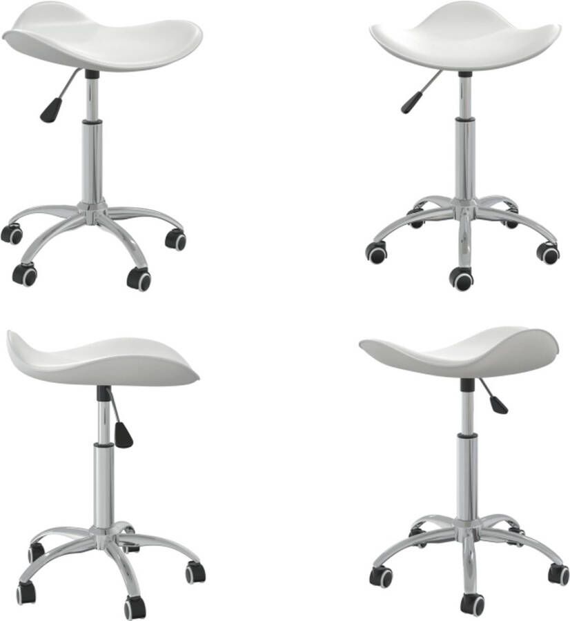 VidaXL Salonkruk kunstleer wit Spakruk Spakrukken Kruk Krukken