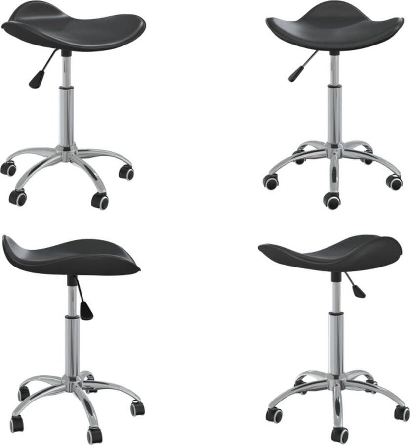 VidaXL Salonkruk kunstleer zwart Spakruk Spakrukken Kruk Krukken