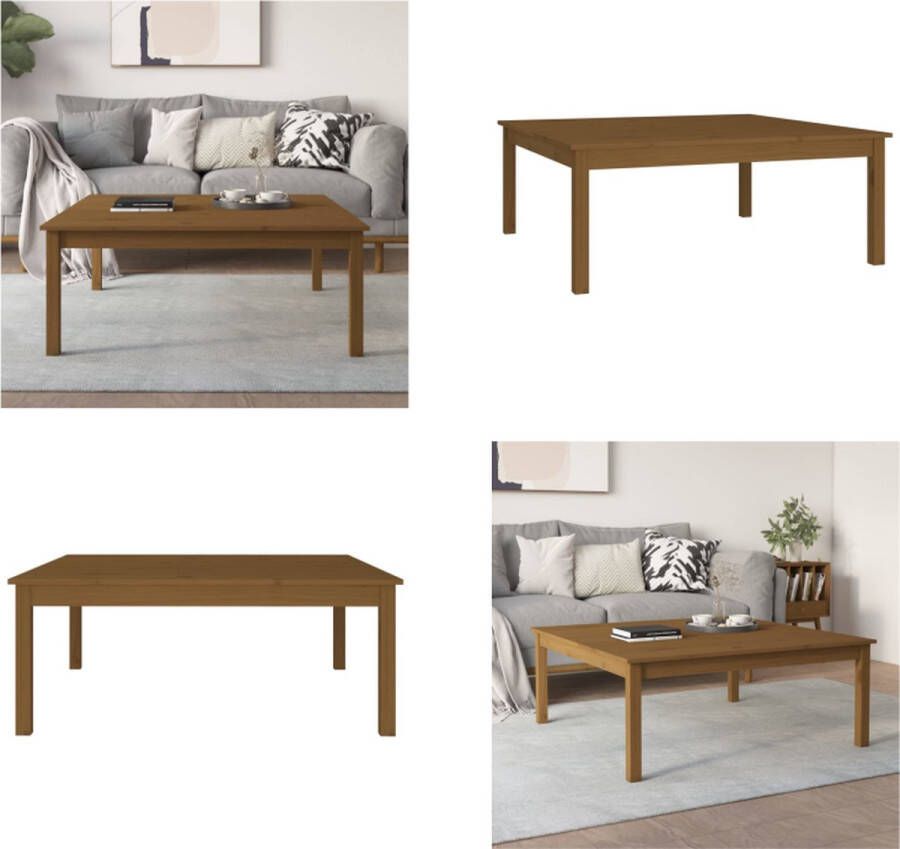 VidaXL Salontafel 100x100x40 cm massief grenenhout honingbruin Salontafel Salontafels Tafel Bijzettafel