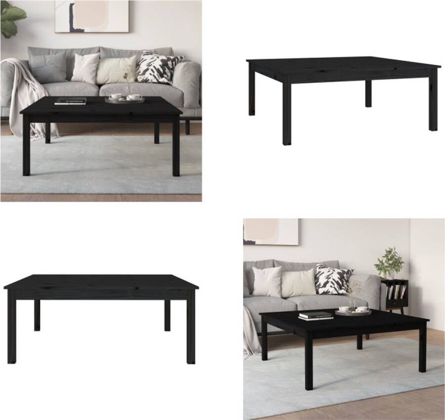VidaXL Salontafel 100x100x40 cm massief grenenhout zwart Salontafel Salontafels Tafel Bijzettafel