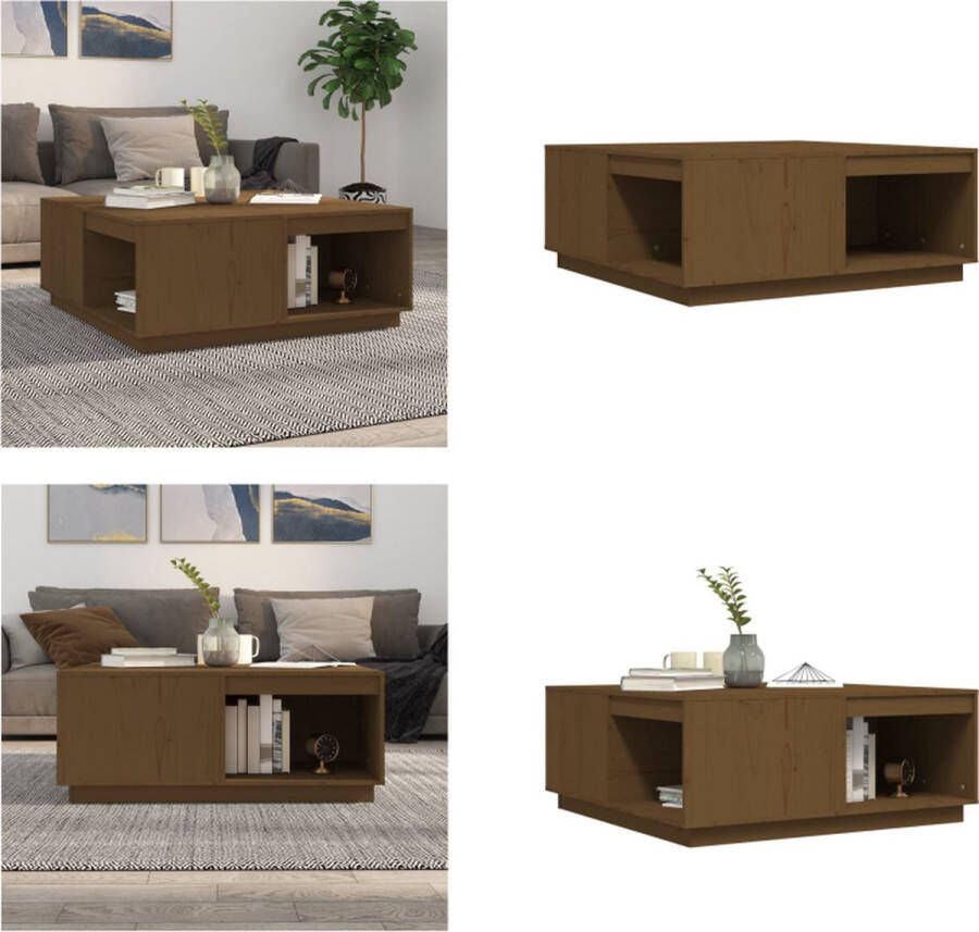 VidaXL Salontafel 100x101x40-5 cm massief grenenhout honingbruin Salontafel Salontafels Tafel Bijzettafel