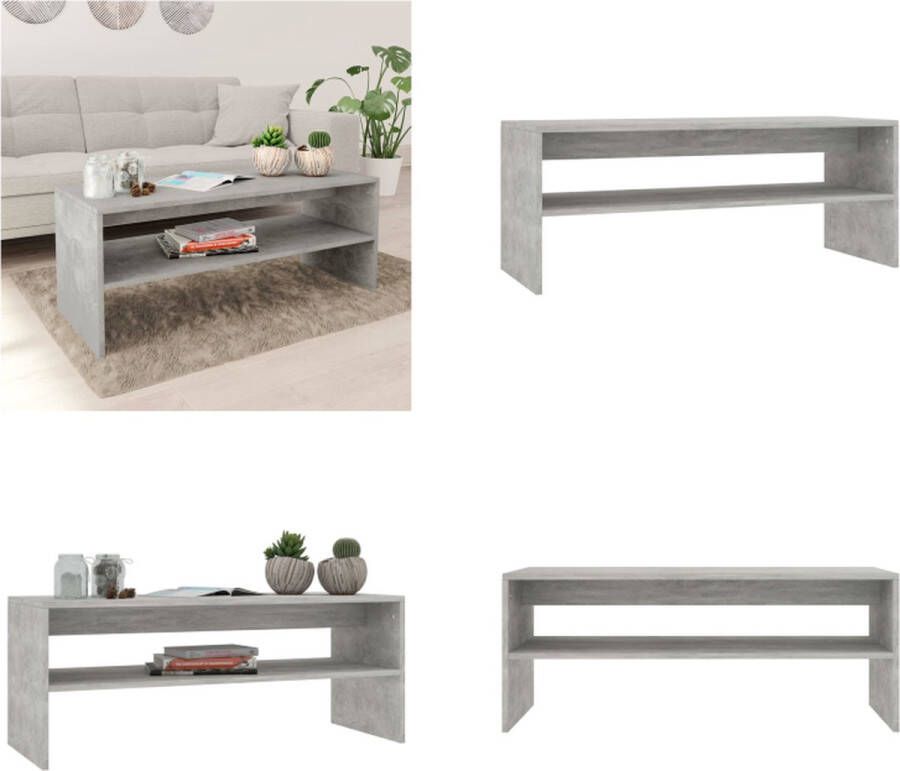 VidaXL Salontafel 100x40x40 cm bewerkt hout betongrijs Salontafel Salontafels Tafel Tafels