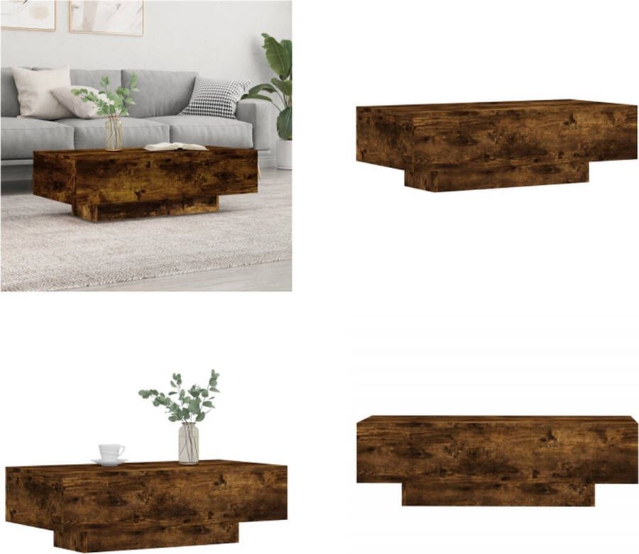 VidaXL -Salontafel-100x49-5x31-cm-bewerkt-hout-gerookt-eikenkleurig Salontafel Salontafels Bijzettafel Tafel - Foto 2