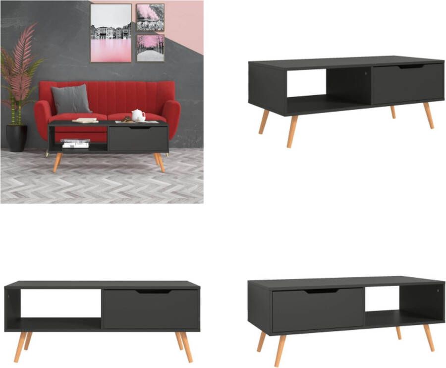 VidaXL Salontafel 100x49 5x43 cm bewerkt hout grijs Salontafel Salontafels Koffie Tafel Koffie Tafels