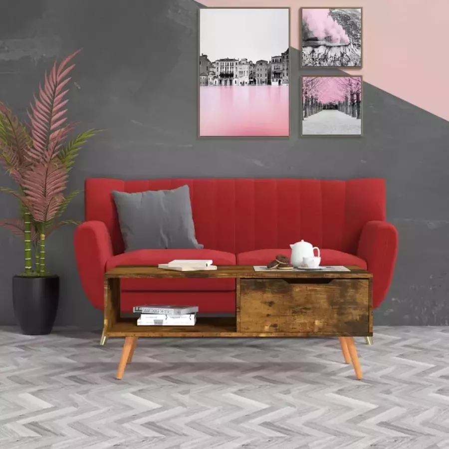 VidaXL Salontafel 100x49 5x43 cm spaanplaat smoked eiken