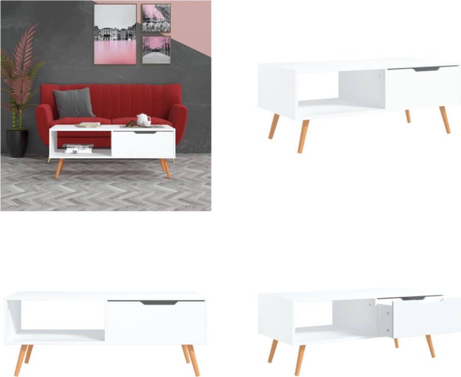 VidaXL Salontafel 100x49-5x43 cm spaanplaat wit Salontafel Salontafels Koffie Tafel Koffie Tafels