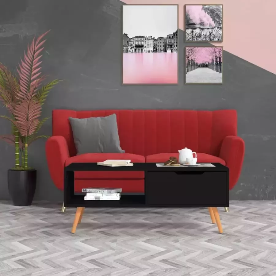 VidaXL Salontafel 100x49 5x43 cm spaanplaat zwart