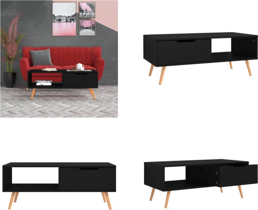 VidaXL Salontafel 100x49 5x43 cm bewerkt hout zwart Salontafel Salontafels Koffie Tafel Koffie Tafels