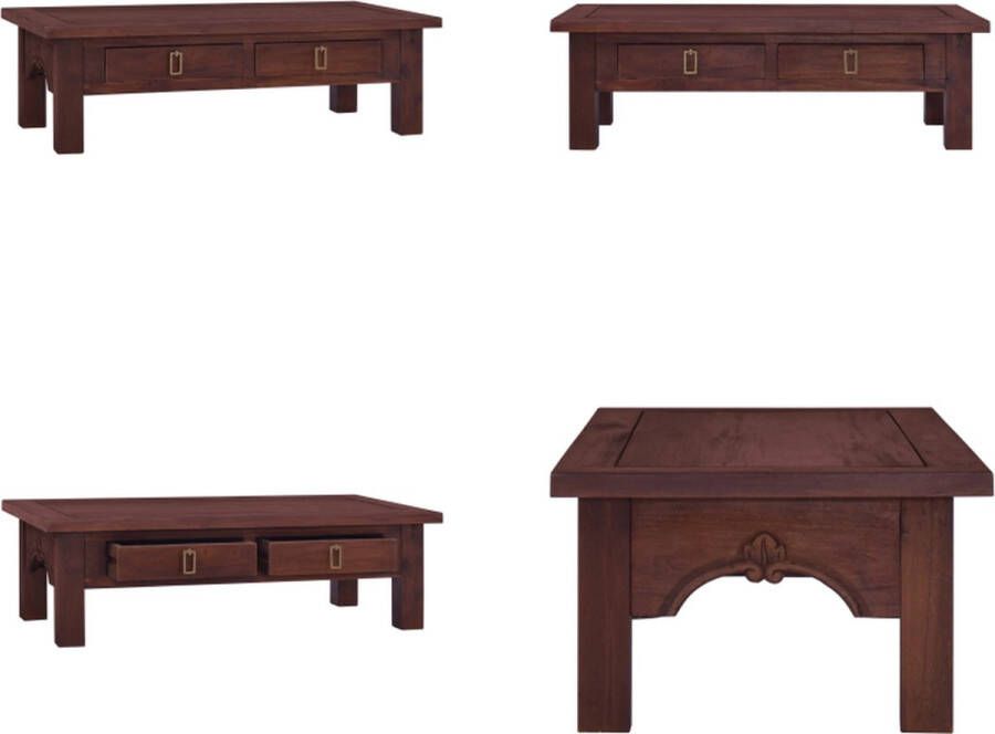 VidaXL Salontafel 100x50x30 cm massief mahoniehout klassiek bruin Salontafel Salontafels Koffietafel Koffietafels