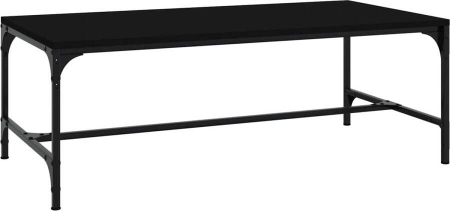 FIONERA Salontafel 80x50x35 cm bewerkt hout zwart