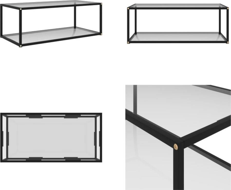 VidaXL Salontafel 100x50x35 cm gehard glas transparant Banktafel Banktafels Bijzettafel Bijzettafels