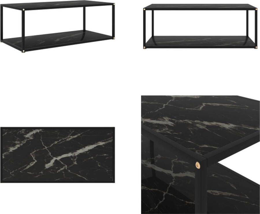 VidaXL Salontafel 100x50x35 cm gehard glas zwart Banktafel Banktafels Bijzettafel Bijzettafels