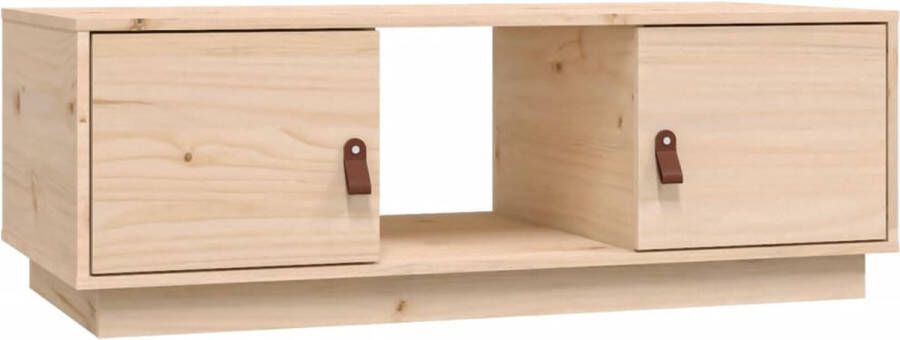 The Living Store Salontafel Massief Grenenhout 100 x 50 x 35 cm Met opbergruimte Salontafel Tafeltje Koffietafel Tv Tafeltje Zitkamer Meubilair