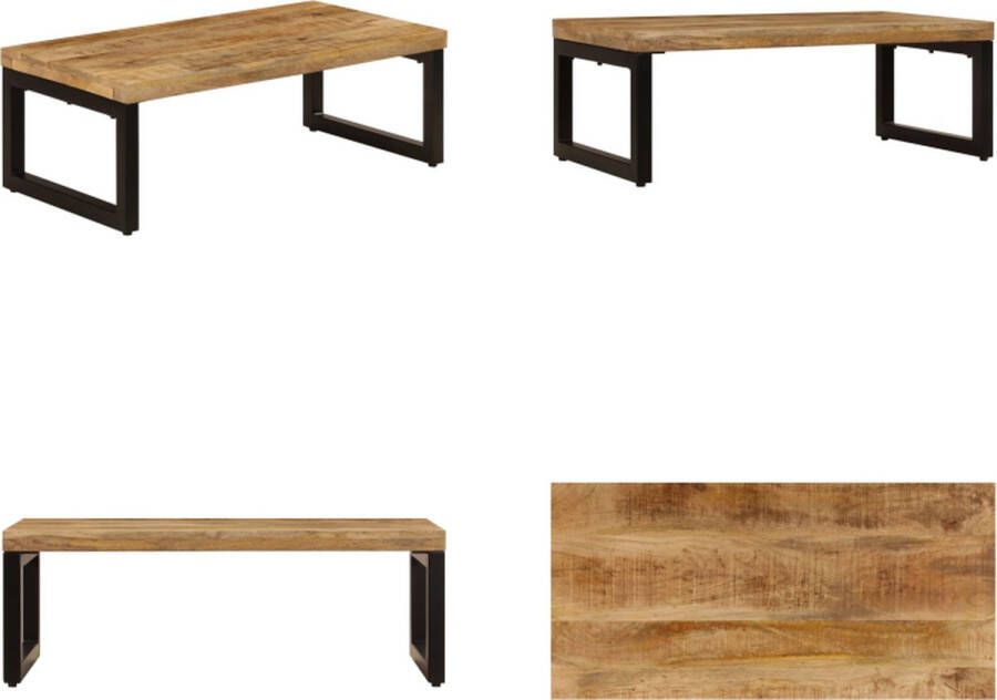 VidaXL Salontafel 100x50x35 cm massief mangohout en staal Salontafel Salontafels Tafel Tafels